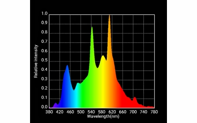 分光辐射计测量的强度以勒克斯为单位进行校准