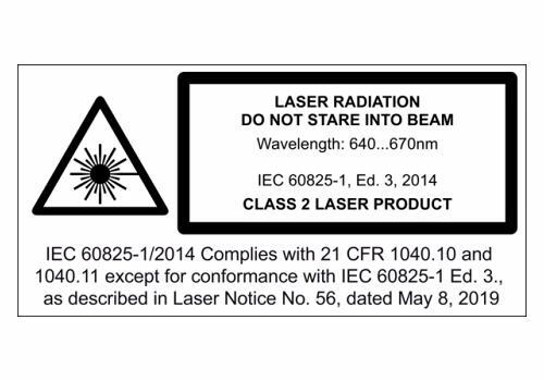 OM30-P0100.HV.TXN 测距传感器的激光警告图