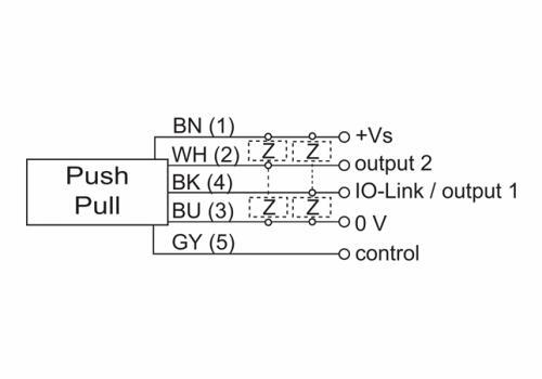 UR18.EB0.2-GP2J.9SF 对射式超声波传感器的接线图