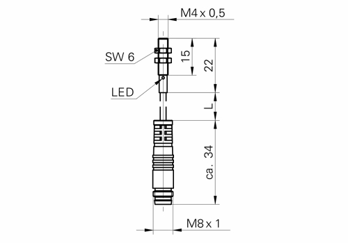 IFRM 04P15B1/KS35PL 电感式接近开关的尺寸图