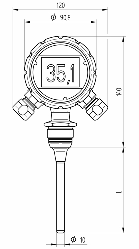 尺寸图1：G 1/2 A 卫生型, 可旋转 (BCID: A03)