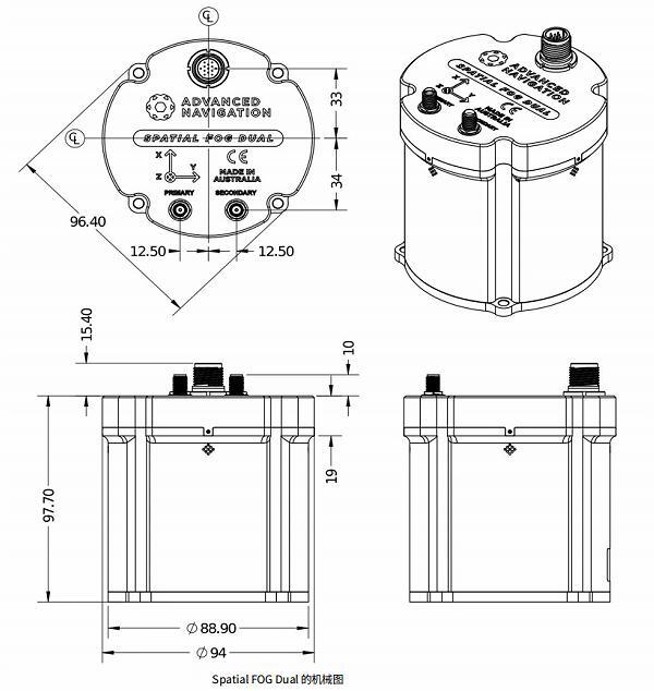 Spatial FOG Dual尺寸图 Spatial FOG Dual尺寸图