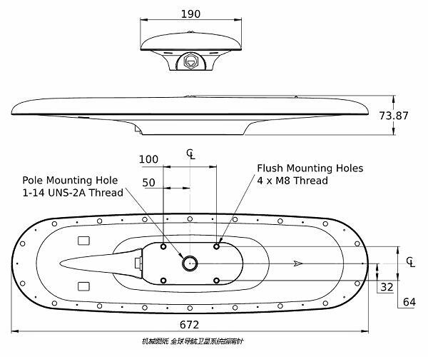 GNSS 罗盘的机械图 GNSS 罗盘的机械图