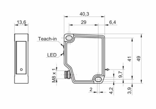 OM30-P0350.HV.YUN 测距传感器尺寸图 OM30-P0350.HV.YUN 测距传感器尺寸图
