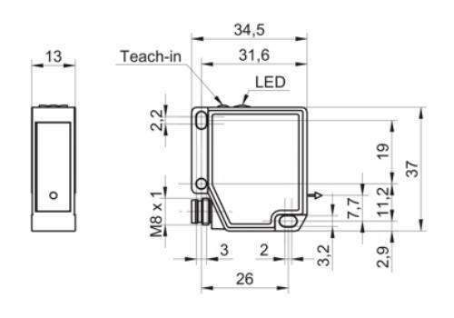 OM20-P0120.HH.TXN 测距传感器的尺寸图 OM20-P0120.HH.TXN 测距传感器的尺寸图