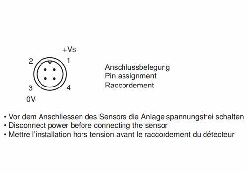 UNAM 12I9912/S14 超声波测距传感器的引脚分配图 UNAM 12I9912/S14 超声波测距传感器的引脚分配图