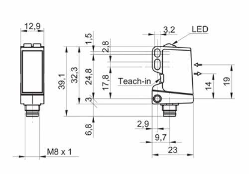 O300.RP-GW1B.72N 传感器的尺寸图 O300.RP-GW1B.72N 传感器的尺寸图