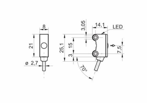 O200.TR-ZZZX.72CV 传感器的尺寸图 O200.TR-ZZZX.72CV 传感器的尺寸图
