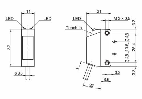 O330.GP-NLNVT.72ZV/H006_T013 传感器的尺寸图 O330.GP-NLNVT.72ZV/H006_T013 传感器的尺寸图